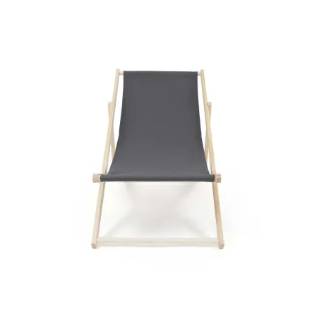 Lot de 2 chiliennes en toile coton gris - Bois de pin