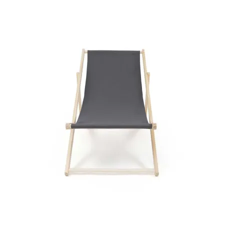 Lot de 2 chiliennes en toile coton gris - Bois de pin