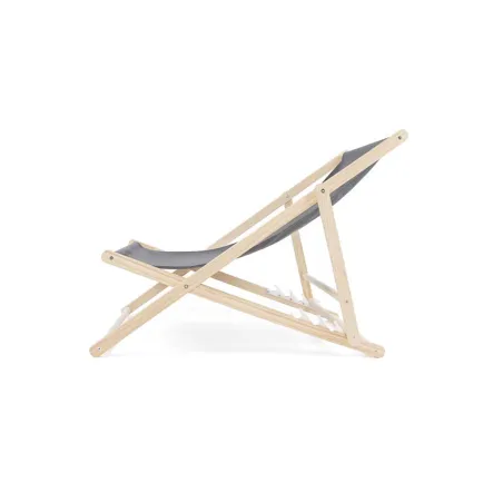 Lot de 2 chiliennes en toile coton gris - Bois de pin