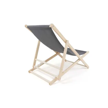 Lot de 2 chiliennes en toile coton gris - Bois de pin