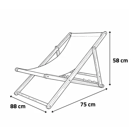Lot de 2 chiliennes en toile coton gris - Bois de pin