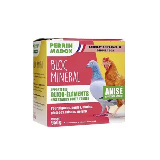 Bloc oligo-éléments anis 950g pour volailles et oiseaux