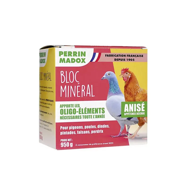 Bloc oligo-éléments anis 950g pour volailles et oiseaux
