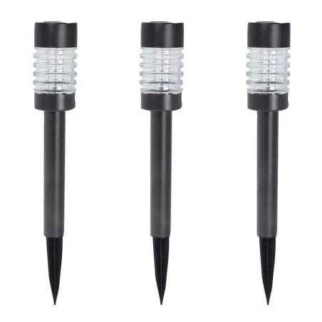 3 lampes solaires LED blanc chaud - Design noir élégant