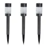 3 lampes solaires LED blanc chaud - Design noir élégant