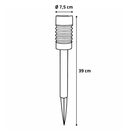 3 lampes solaires LED blanc chaud - Design noir élégant
