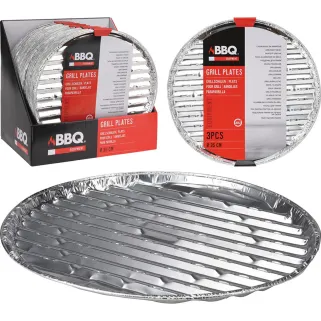 3 plateaux alu Ø35 cm pour barbecue - Lot pratique