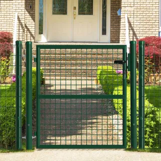 Portillon grillagé 1x1m vert maille 50mm serrure