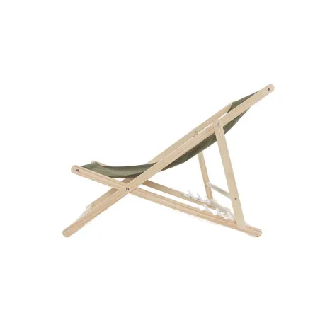 Lot de 2 chiliennes bois pin & toile coton kaki 75x88cm