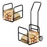 Chariot porte-bûches 2-en-1 amovible - 50 kg - 114x62x44 cm