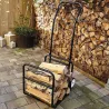 Chariot porte-bûches 2-en-1 amovible - 50 kg - 114x62x44 cm