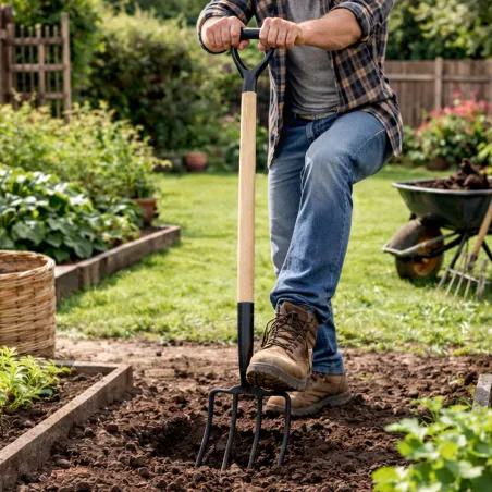 Fourche à bêcher Progarden® - Manche bois 115 cm