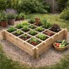 Carré potager sapin 90x90x27 cm - Montage facile avec géotextile
