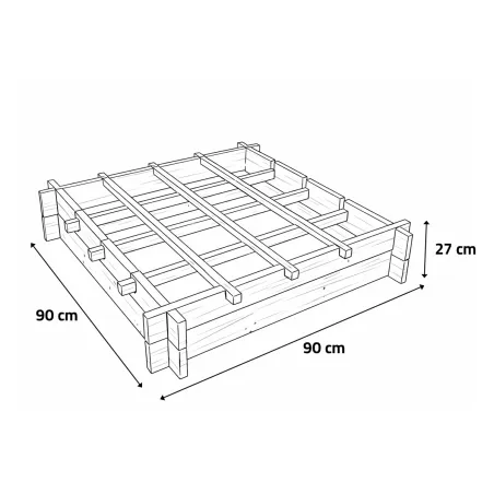 Carré potager sapin 90x90x27 cm - Montage facile avec géotextile