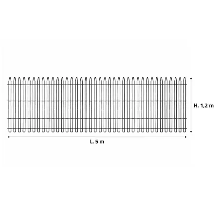 Clôture en châtaignier PEFC - 5m x 1,20m - Écart 6-7cm