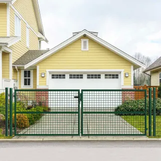 Portail grillagé 2 vantaux 3x1m - Maille 50mm vert