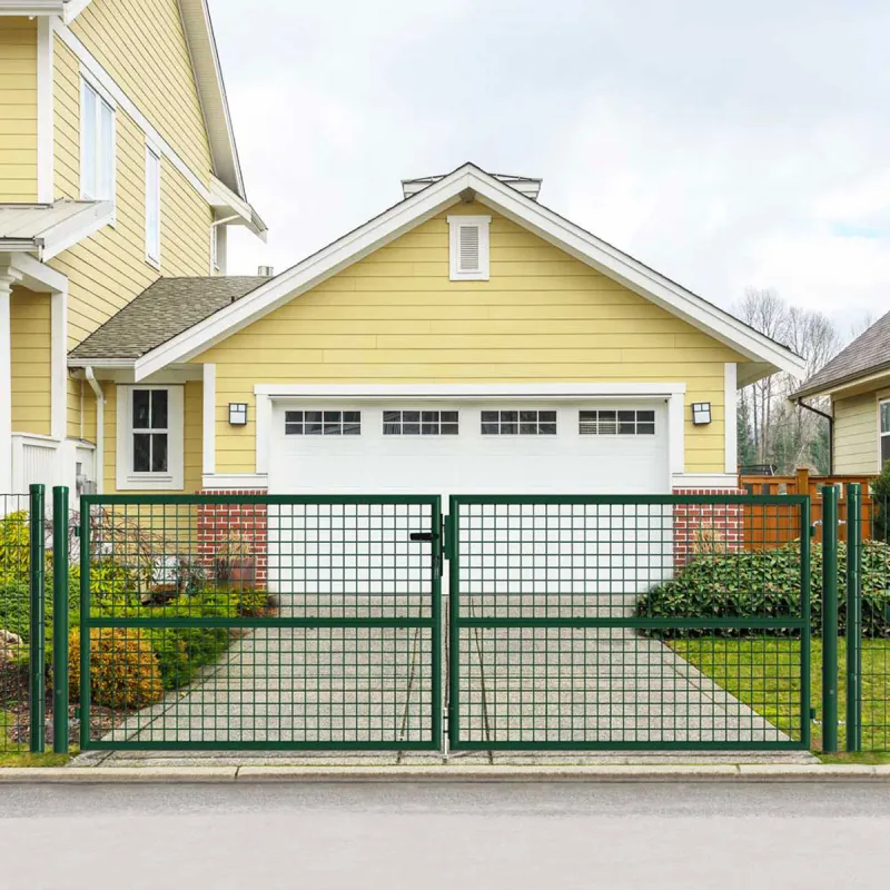 Portail grillagé 2 vantaux 3x1m - Maille 50mm vert