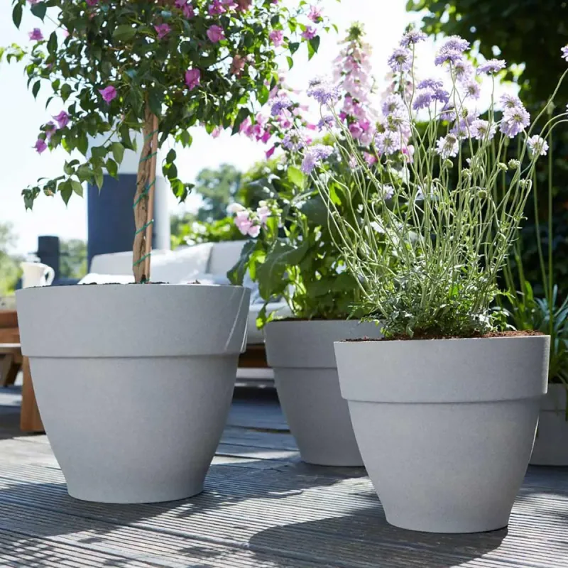 Pot de fleurs Ø30xH25cm Elho® gris en plastique recyclé