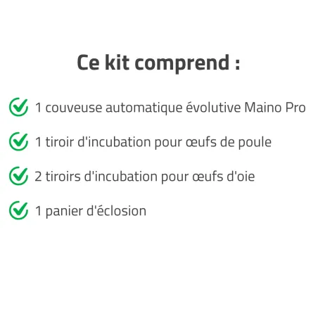 Couveuse évolutive 147 œufs - tiroirs caille à oie - MAINO
