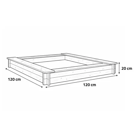 Bac à sable en bois 120x120 cm - Jeu extérieur enfants
