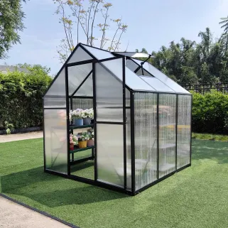 Serre aluminium 3,13 m² - Polycarbonate 177x177x192 cm