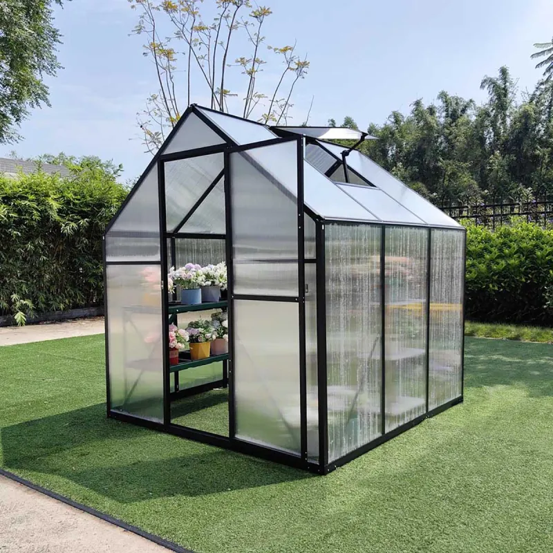 Serre aluminium 3,13 m² - Polycarbonate 177x177x192 cm