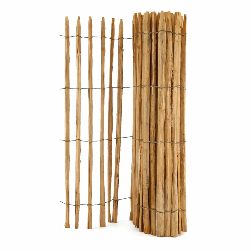 Clôture en châtaignier PEFC - 5m x 1,5m - Écart 6-7cm