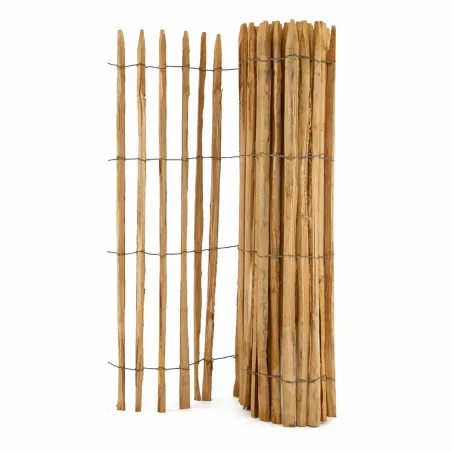 Clôture en châtaignier PEFC - 5m x 1,5m - Écart 6-7cm