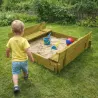 Bac à sable bois traité 120x120 cm avec couvercle