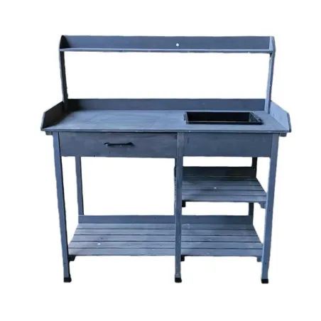 Table rempotage bois avec bac - 114x46x120 cm ergonomique