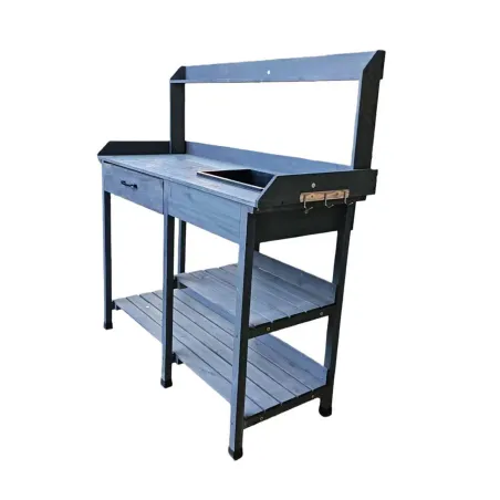 Table rempotage bois avec bac - 114x46x120 cm ergonomique