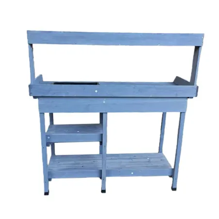 Table rempotage bois avec bac - 114x46x120 cm ergonomique