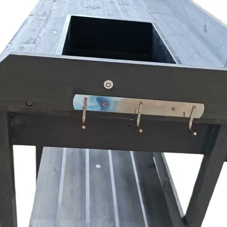 Table rempotage bois avec bac - 114x46x120 cm ergonomique