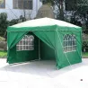Tonnelle pliante 3x3 m acier vert avec parois latérales
