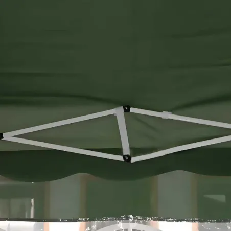 Tonnelle pliante 3x3 m acier vert avec parois latérales