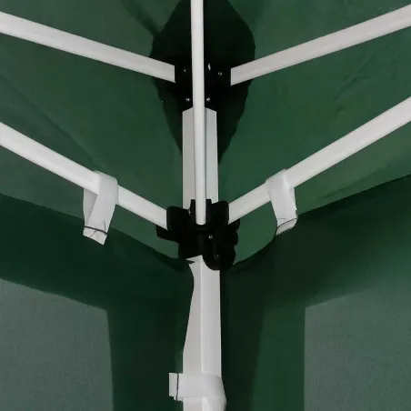 Tonnelle pliante 3x3 m acier vert avec parois latérales