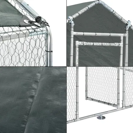 Enclos volailles 4m² - Tube galvanisé et toile PE étanche