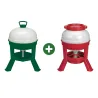 Kit abreuvoir 20L + mangeoire 15kg sur pieds