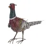Faisan décoratif en métal - 58x20x40 cm élégant