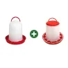Kit abreuvoir 1,5L + mangeoire 1,5kg avec poignée