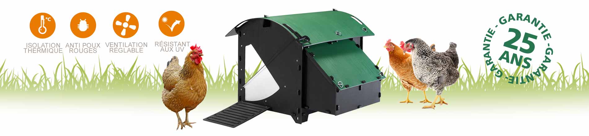 Poulailler plastique recycl 8  15 poules