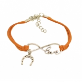 Bracelet cuir marron breloque cheval
