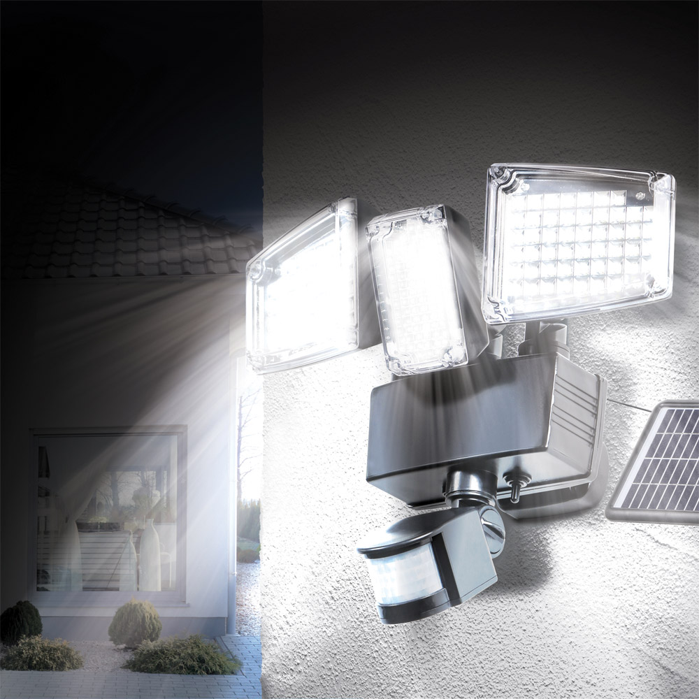 Projecteur solaire de jardin 3 têtes  Équipement extérieur - Vive l'elevage