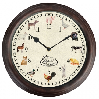 Horloge murale avec 12 sons des animaux de la ferme