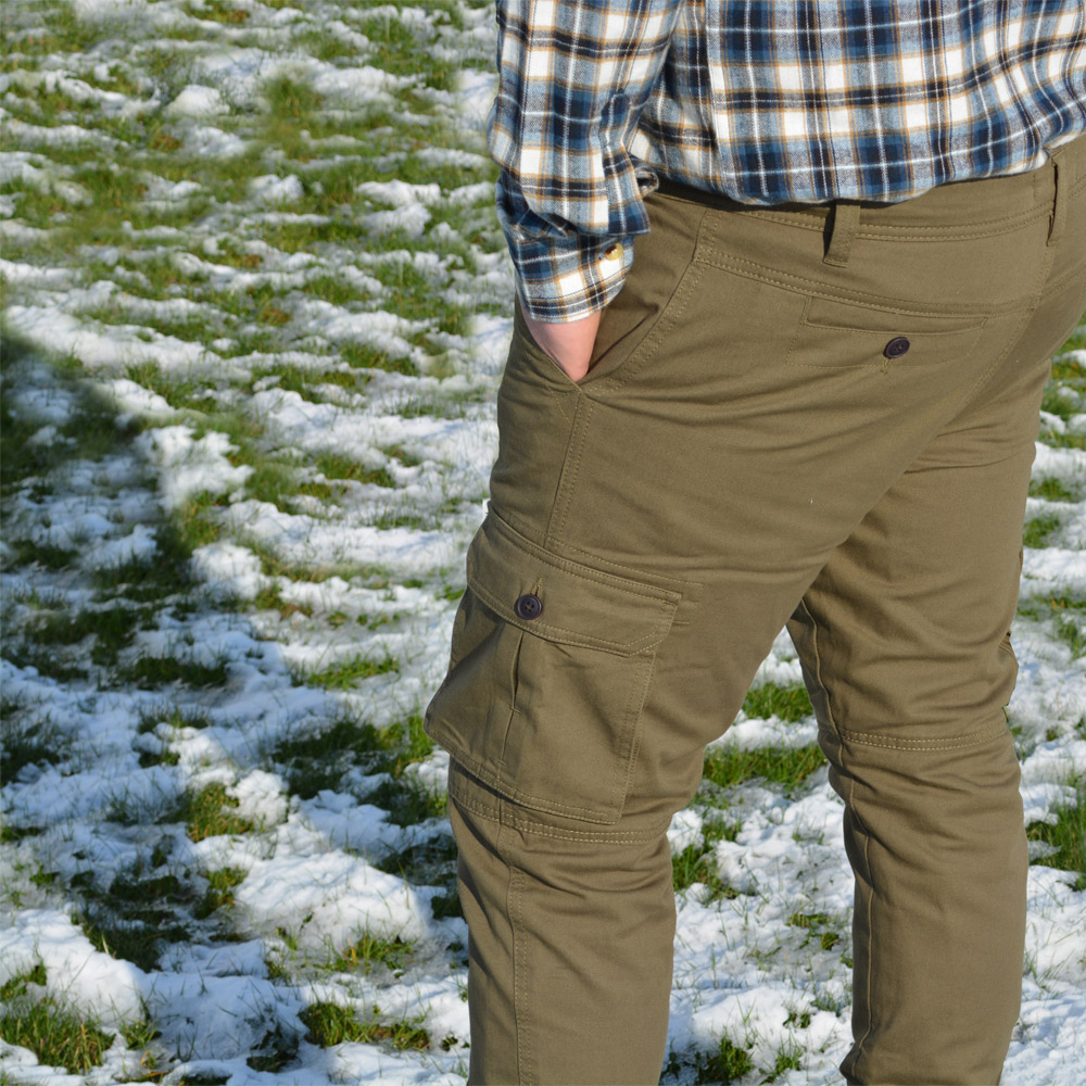 Pantalon chaud d'hiver en polaire double couche pour homme