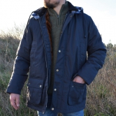 Veste bleue navy avec doublure et capuche amovibles