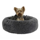 Coussin Donut relaxant en peluche - Gris fonc 