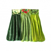 Torchons Motif olives, tomates, persil Lot de 3