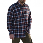 Chemise longue à carreaux bordeaux homme Chevron