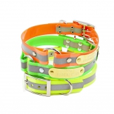 Collier gravé BioThane Biogold Reflective à anneau de sécurité